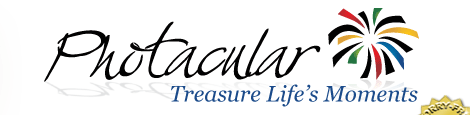 Photacular Logo: Photacular turns your favorite photos into custom gifts and keepsakes.  "Treasure Life's Moments"